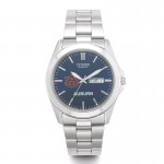 39mm Stainless Steel Watch with Blue Dial and Orange AU Logo
