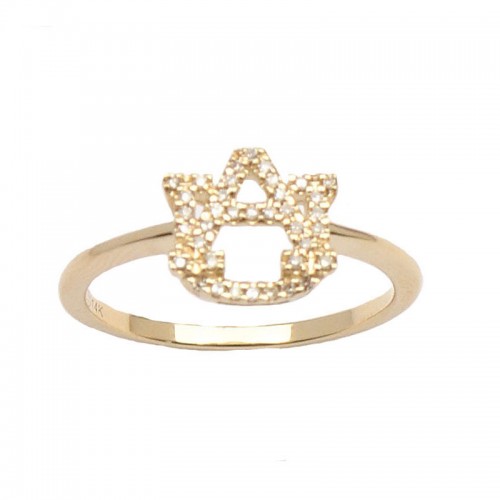 Yellow Gold Diamond AU Ring