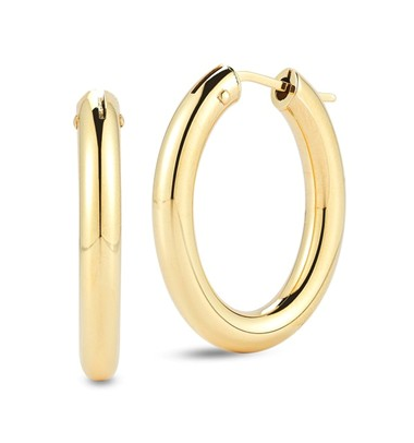 Roberto Coin Medium Oval Hoop Earrings