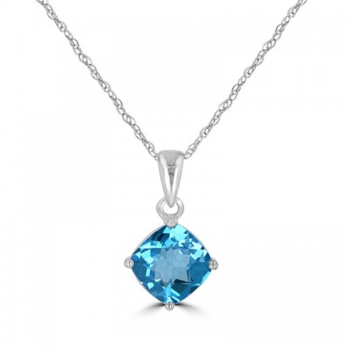 Blue Topaz Cushion Pendant