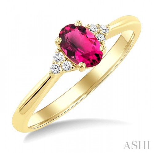 Ashi Oval Pink Tourmaline and Diamond Ring
