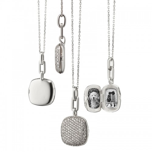 Monica Rich Kosann Slim Rae Locket with Salt & Pepper Diamonds