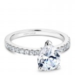 Pear Engagement Ring With Pavé Band