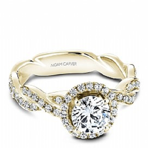 Braided Engagement Ring with Halo