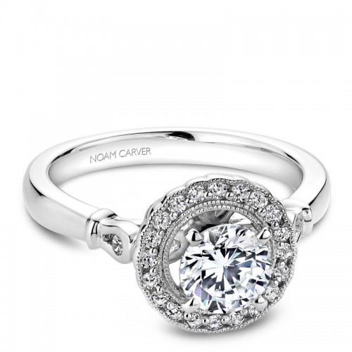 Vintage Engagement Ring With Milgrain Halo