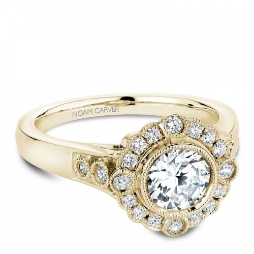 Vintage Halo Engagement Ring