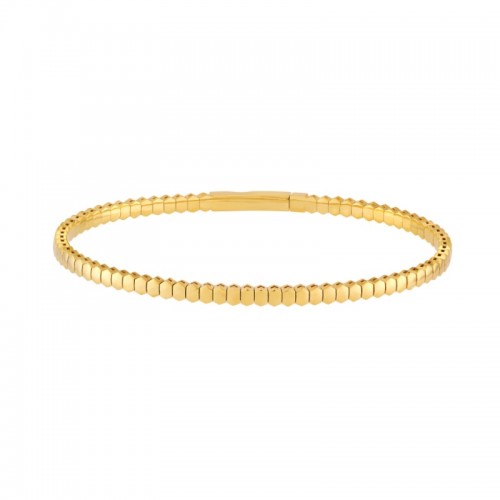 Hexagonal Link Flexi Bangle in 14K Yellow Gold