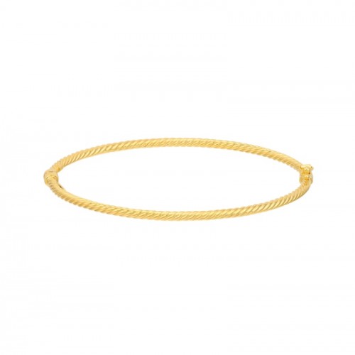 14K Yellow Gold Twisted Tube Bangle