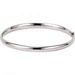 14K Polished White Gold Bangle