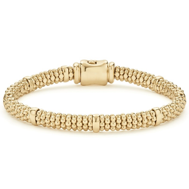 Lagos Caviar Gold 6mm Station Bracelet