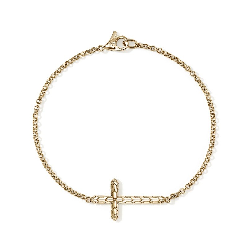 John Hardy Essential Cross Bracelet in 14K Yellow Gold