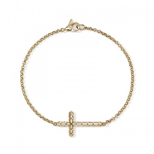John Hardy Essential Cross Bracelet in 14K Yellow Gold