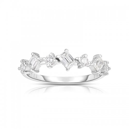 Staggered Diamond Fashion Band