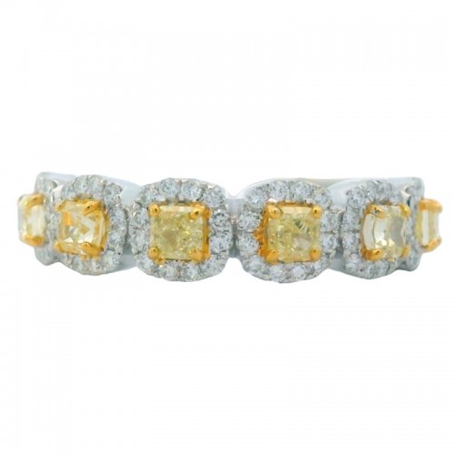 Natural Yellow Diamond Halo Band