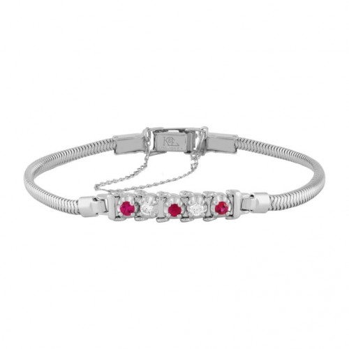 Ruby and Diamond Starter Tennis Bracelet