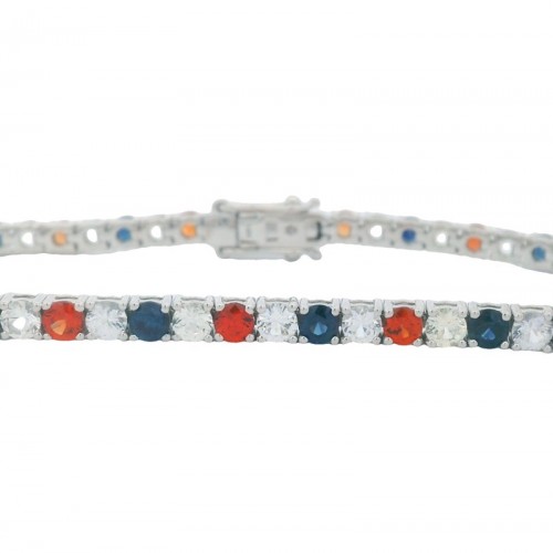 Large Sapphire Spirit Bracelet in 14K White Gold