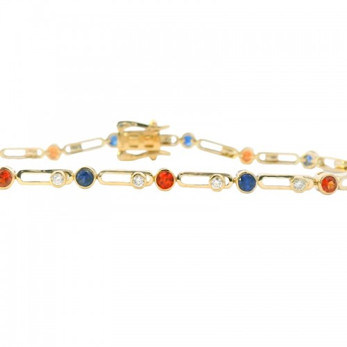 Sapphire Spirit Bracelet with Moving Diamonds