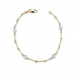 Roberto Coin 18K Dogbone Chain Bracelet with Diamond Stations