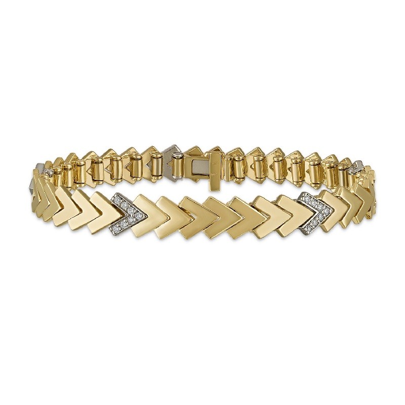 Complete Chevron Bracelet with 5 Diamond Stations