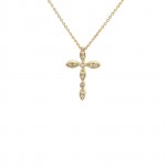 Stylized Diamond Cross in Yellow Gold