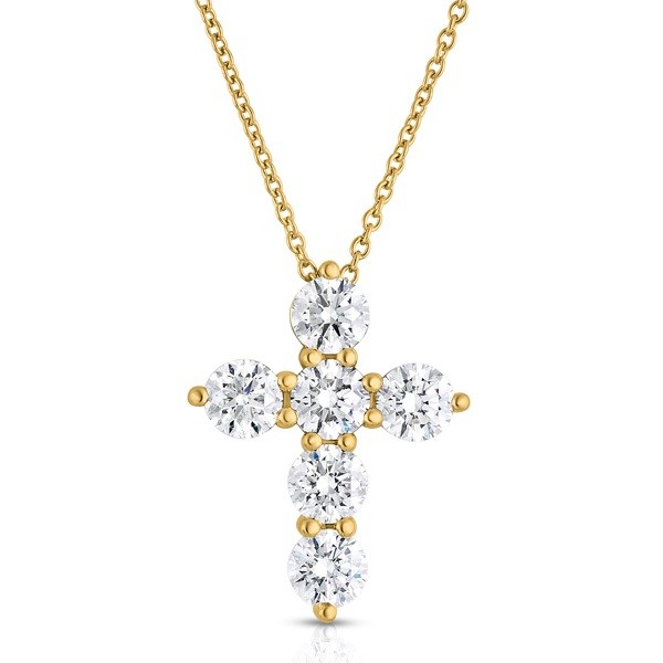 Bold Diamond Cross in 14K Yellow Gold