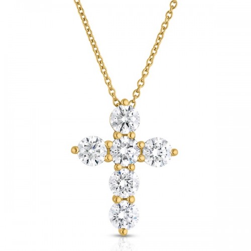 Bold Diamond Cross in 14K Yellow Gold