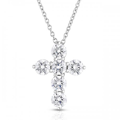 Small Diamond Cross in 14K White Gold