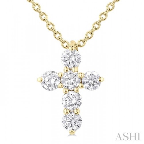 Ashi 1/4 CTW Petite Diamond Cross Necklace