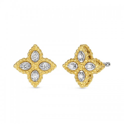 Roberto Coin Princess Flower Small Stud Earring with Diamonds