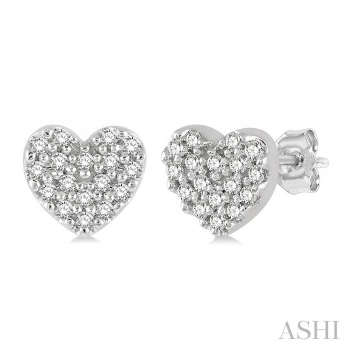 Ashi 1/10 CTW Heart Diamond Earrings