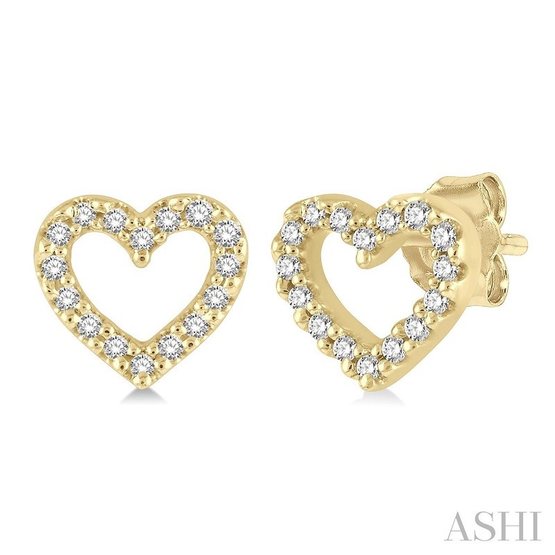 Ashi 1/10 CTW Heart Diamond Earrings