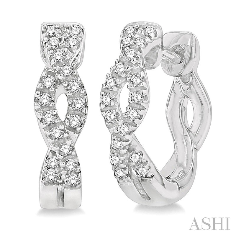 Ashi 1/6 CTW Swirl Diamond Huggie Earrings