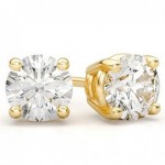 1.00 Carat Diamond Studs in 14K Yellow Gold