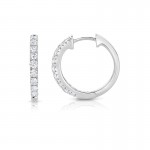 White Gold Diamond Huggie Hoops