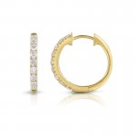 Yellow Gold Diamond Huggie Hoops