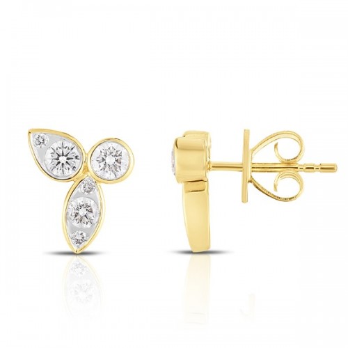 Diamond Leaf Studs