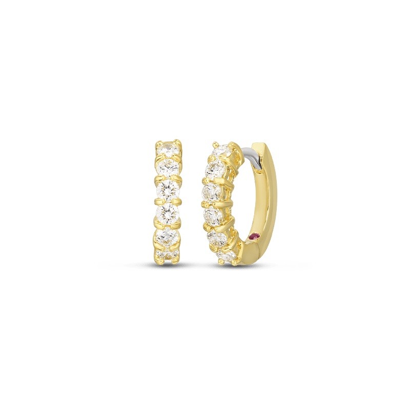Roberto Coin Diamond Huggie Hoops