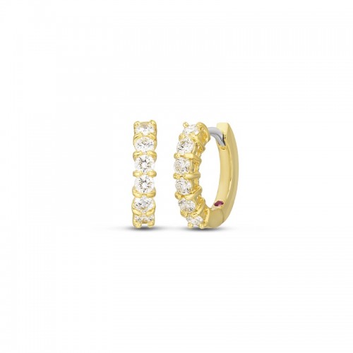 Roberto Coin Diamond Huggie Hoops