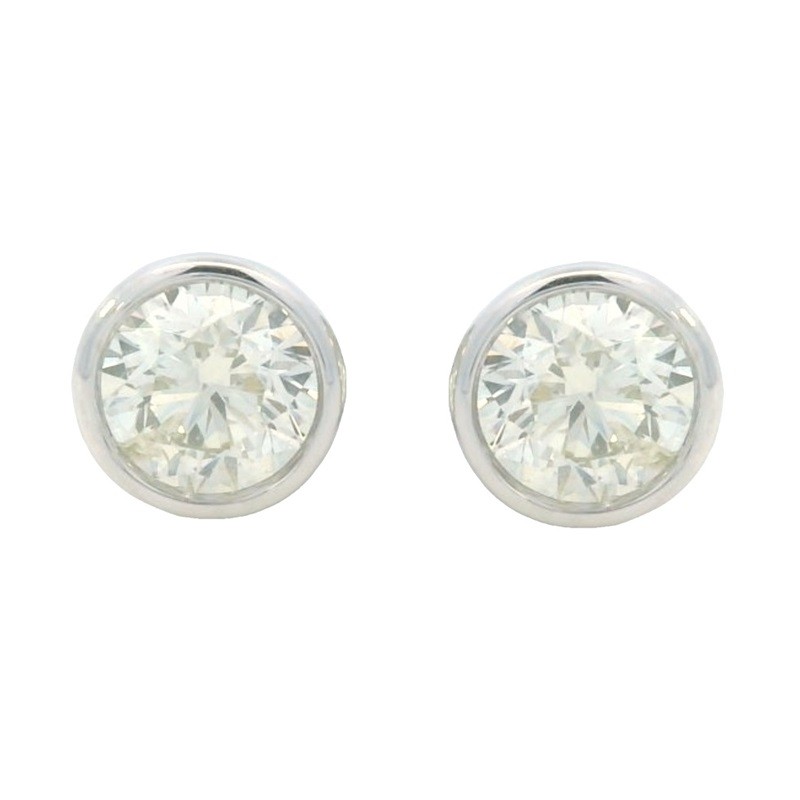 0.75ct Diamond Bezel Studs in 14K White Gold