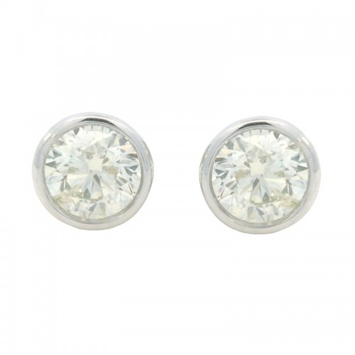 0.75ct Diamond Bezel Studs in 14K White Gold
