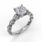 Fana Vintage Marquise Shaped Milgrain Engagement Ring