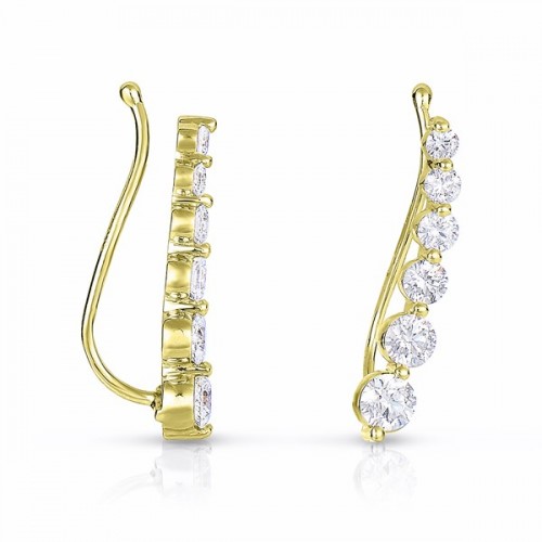 Graduated Diamond Ear Climbers