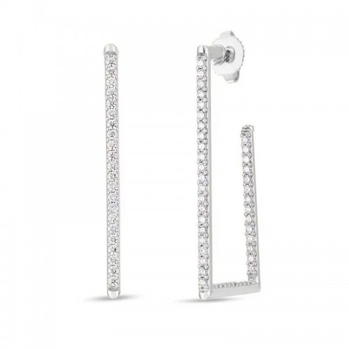 Roberto Coin 18K Small Rectangular Diamond Earrings