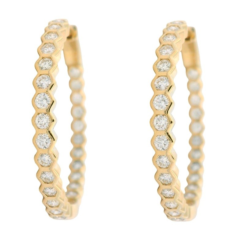 Honeycomb In-and-Out Diamond Hoops