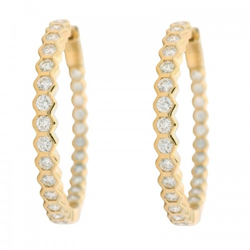 Honeycomb In-and-Out Diamond Hoops