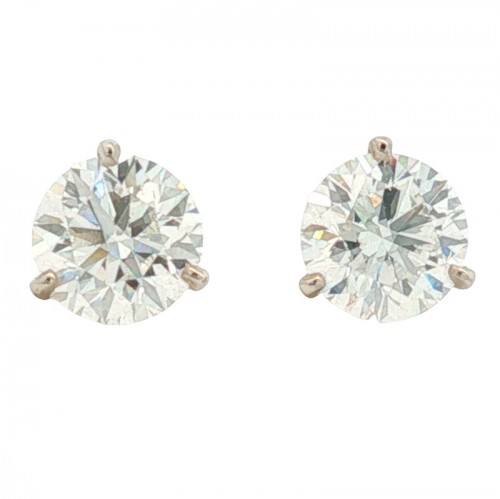 1.92ct Diamond Solitaire Studs in 14K White Gold