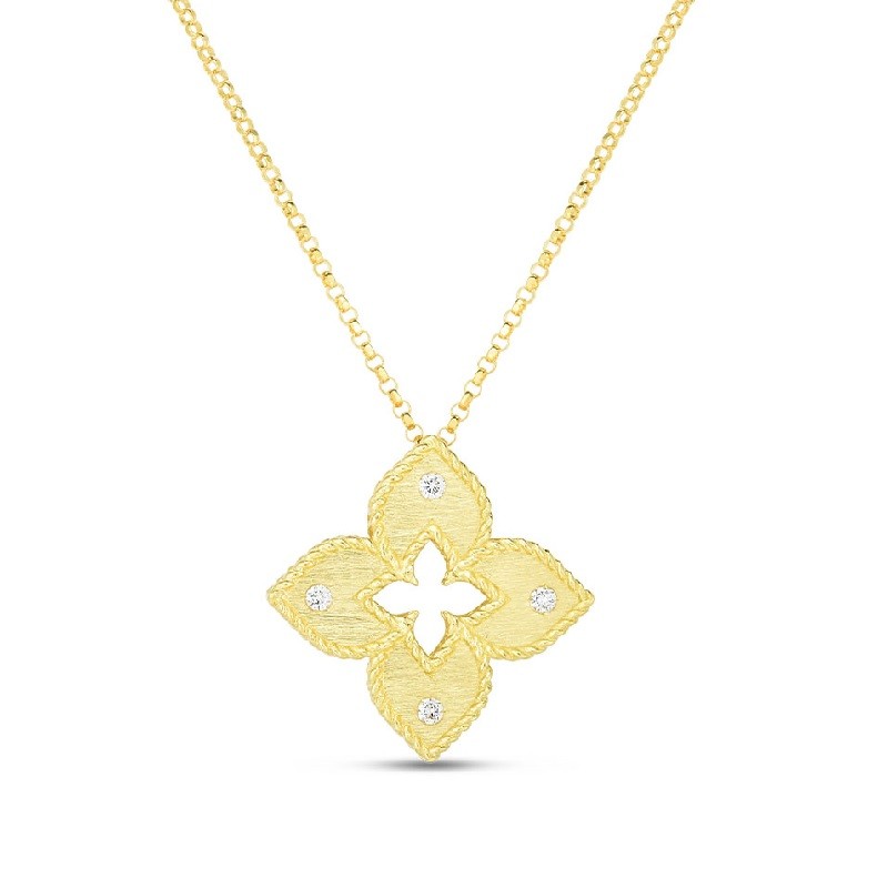 Roberto Coin 18K Venetian Princess Flower Pendant with Diamonds