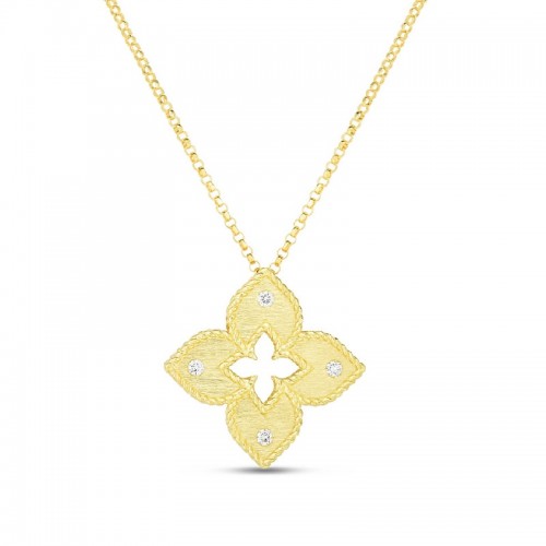 Roberto Coin 18K Venetian Princess Flower Pendant with Diamonds