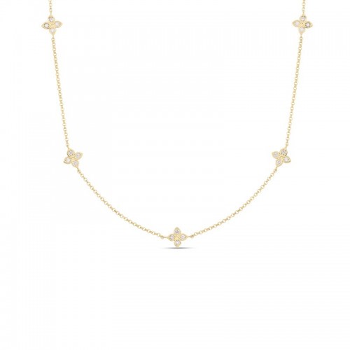 Roberto Coin Love by the Inch 5 Station Flower Necklace