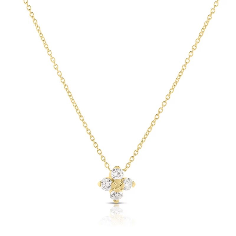Roberto Coin Love in Verona Small Diamond Flower Necklace